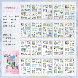 20sheets Floating Light Four Seasons Series Kawaii Ins Die Cut Sticker Book DIY Diary Clipper Planner Handbook Aesthetic Sticker