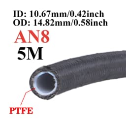 1M/2M/3M/5M AN3 AN4 AN6 AN8 AN10 Universal E85 Fuel Hose Oil Gas Cooler Line Pipe Tube Inside PTFE Nylon Stainless Steel Braided