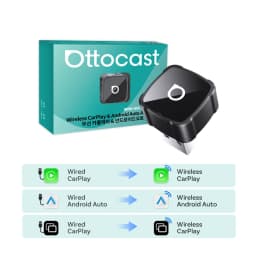 Ottocast 4.0 Mini Air Wireless CarPlay Android Auto 3 In1 Adapter Video Mirroring Youtube Tiktok Mirror Dongle for iOS Airplay