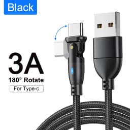 AUFU USB Type C Cable 5A PD100W Fast Charging Charger Wire Cord for MacBook Pro Xiaomi iPad Samsung 180° Rotate USB-C Cable