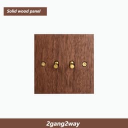 Model 86 Solid Wood Wall Light Switch Retro Brass Toggle Switch 13A English Wall 2gang2way Power Light Switch Socket Panel