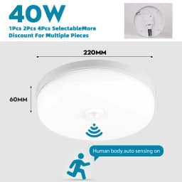LED Lamp with Motion Sensor Ceiling Lights PIR Night Light Sensor Wall Lamps 110V 220V 18W 15/20/30/40W for Home Stairs Hallway