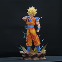 JJ Dragon Ball Z Son Goku Ssj2 Figure Led Base Super Saiyan 2 Goku Pvc Action Figures 33cm/12.99inch Collection Model Toys Gifts