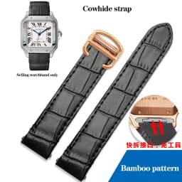 19mm 21mm Quick Release Leather Strap for Cartier Santos Classic Style WSSA0009 WSSA0010 WSSA0018 New SANTOS Watch Band Chain