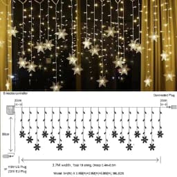 Christmas Fairy Curtain String Lights 3.4M LED Star Deer 220V 110V Garland Festoon for Xmas Tree New Year Navidad Party Decor