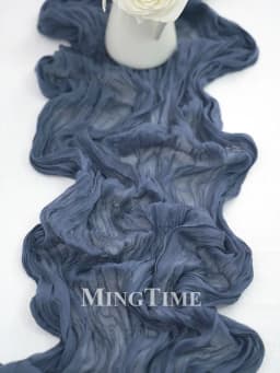 Pleated Table Runner Semi-Sheer Gauze Sage Cheesecloth Table Dining Vintage Wedding Party Bridal Christmas Decoration
