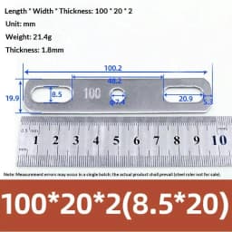 1Pc 304 Stainless Steel Thickened Double Hole Straight Flat Gasket - Bolt Fastening Blocking Plate Hardware Accessory