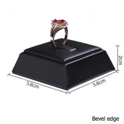 Black Faux Leather Ring Display Column Riser Jewellery Holder Retail Showcase Stand Pawn Shop Counter Organizer Exhibition Rack