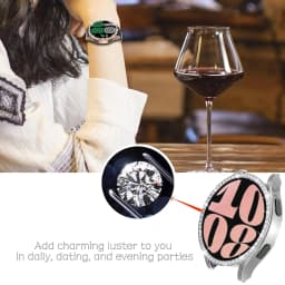 Glass+Case for samsung Galaxy watch 6 4 5 44mm 40mm 44 accessoires Bling Diamond PC bumper+Screen protector watch6 watch4 Cover