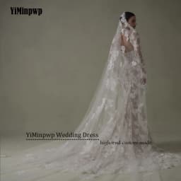 Ivory Lace Mermaid Wedding Dresses for Bride Removable High Neck Long Sleeve Backless Garden Beach Bridal Gown Customized