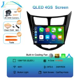 Android 16 Car Radio for Hyundai Solaris Verna Accent 1 2010 - 2016 Multimedia Video Player 2 Din DVD Head Unit Carplay GPS FM