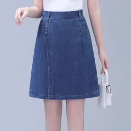 Five point Jeans Skirt Women's Summer Thin Four point Wide leg pants 2026 New Woman Loose Shorts High waisted Short Casual Pants