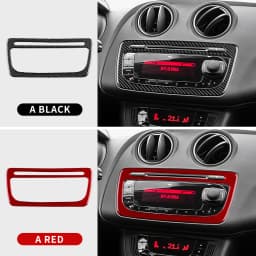 For Seat Ibiza 6j 2009 2010 2011 2012 2013 2014 Real Soft Carbon Fiber Sticker LHD RHD Car Center Console CD Frame Panel Trim