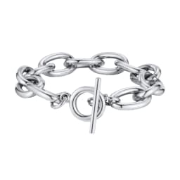 Chunky Bold Toggle Bracelets for Women, Stainless Steel OT Buckle Link Chain Bracelet Gold Plated Tarnish Free