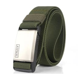 KOLBER Magnetic Elastic Belt for Men Quick Release Silver Buckle Casual belt Male Adjustable Stretch Waistband Hiking Girdle
