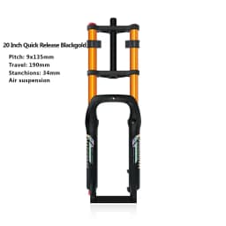 20x4.0 26*4.0 MTB Dual Motor Air Suspension Fork QR 9*135mm 15*135mm Beach Snow Motorcycle Electric E Bike Double Crown Air Fork