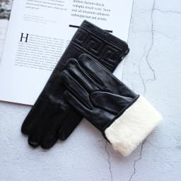 Women's Winter Thickened Sheepskin Gloves Lamb Fur Lining Leather Warm Fashion Motorcycle Riding Gloves Cold-Resistant Driving G