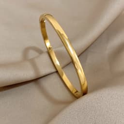 Simple Smooth Stainless Steel Bangles Bracelets for Women Trendy Gold Plated Metal Bracelet Jewelry Accessories Lady Gift