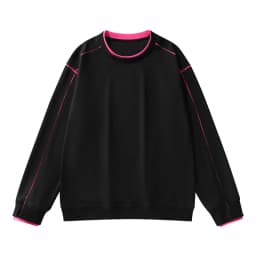 New Arrivals for Spring  Autumn Street Style Plus Size Men Color-Block Crewneck Long-Sleeve Loose Fake Two-Piece Top170kg10XL