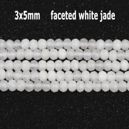44 Types White Chalcedony Jade Agate Bead Natural Stone Rondelle Cube Faceted Loose Beads for Jewelry Making Bracelets Accessory