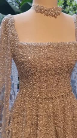 FATAPAESE Customized Engagement Gowns Tank Cape Long sleeve All Cover Crystal Beaded Gems Maxi Puffy Skirt Bride Clothes Abiye