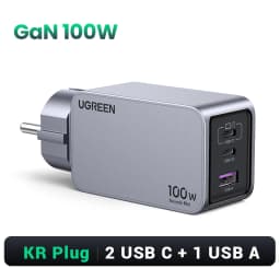 【Korean Plug】UGREEN 100W GaN Charger PD Fast USB C Charger QC4.0 3.0 Quick Charge For Macbook Laptop Tablet iPhone 18 17 Pro