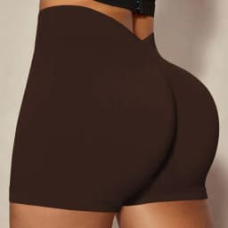 Women V Back Gym Shorts Solid Outdoor Athletic Scrunch Workout Biker Yoga Pants Leggins Sports Fitness Short Tights Elastic