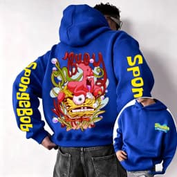 SpongeBob SquarePants and Patrick Star Cartoon Anime 2026 Spring and Autumn Men's and Women's Fashion Sports Hoodies