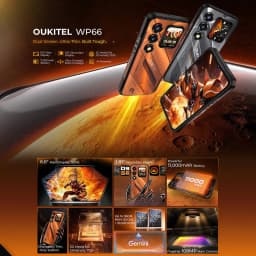 Oukitel WP66 Rugged Phone 12GB+512GB 6.6'' Android 16 Dimensity 7025 108MP Camera 33W NFC 5G Smartphone