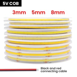 3MM 5MM 8MM COB LED Strip 5V 320LEDs/M RA90 High Density Dimmable Linear Lighting USB Ultra Thin Flexible Tape Light 3000K-6500K