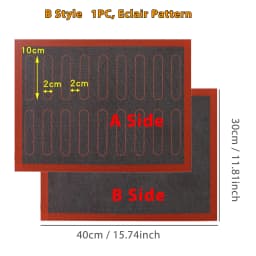 Reusable Perforated Silicone Baking Mat & Steaming Mesh, Non-Stick Oven Liner with Eclair & Round Choux Puff Pattern for Cookies
