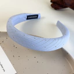 Beach Blue Striped Headbands New Twill Fabric Sponge Hair Hoop for Womans Girls Sweet Elegant Hair Band Fashion Retro Headdress