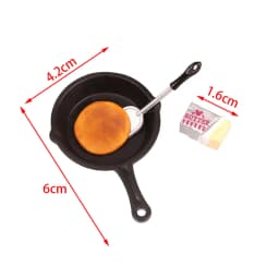 1:12 Dollhouse Miniatures Mini Kitchen Tableware Wooden Knife And Fork Metal Pot Set Doll House Toys Decor Accessories