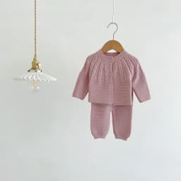 2Pcs Baby Boy Clothes Set Soft Knit Cotton Baby Boy Sweater + Pants Kids Outfit Spring