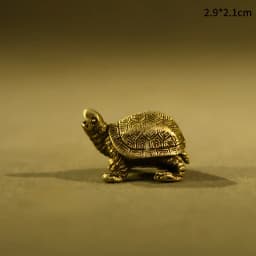 Pure Copper Turtle Statue Vintage Brass Tortoise Figurines Desktop Feng Shui Ornament Miniatures Antique Tea Pet Crafts Gifts