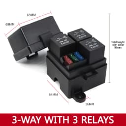 Earu 6-way Fuse Automotive Box with Relay Box Assembly, 12 Way 10 Way 8 Way Modified Circuit Protection Fuse Box