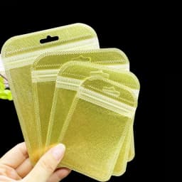 50pcs Thicken Self Sealing OPP Bags Transparent Plastic Storage Pouch with Hang Hole for Jewelry Retail Display Packaging