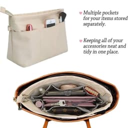 1Pcs New Storage Bags Insert Cosmetic Bag Felt with Zipped Top Linner Bag Portable Multi-Pocket Women Handbag Organizer Purse