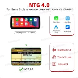 12.3" 2K Wireless CarPlay Andorid Auto For Merdedes Benz E Class W207 A207 C207 2009-2016 Car Radio Multimedia GPS Navigation