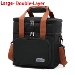 Insulated Lunch Box for Men & Women Collapsible Leakproof Double Cooler Bag Large Capacity Travel Camping Lunch Bags for Work