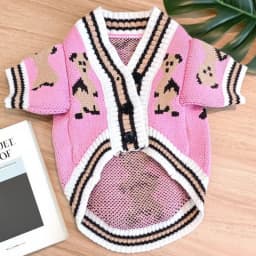 Dog Sweaters for Small Dogs Cute Bear Cardigan Pet Coat Autumn Winter Striped Puppy Clothes Dog Warm Knitted Jacket Dog Pullover