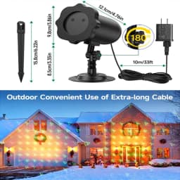 Christmas Starry Laser Projector Lights Outdoor Red Green Moving Star Shower Waterproof Garden Holiday Party Decor with Remote