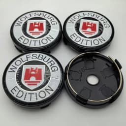 4pcs 60MM Clips 56MM Wolfsburg Logo Emblem Car Wheel Center Caps Rim Hubcaps Cap Wheels Hub Dust Cover Replace Car Accessories