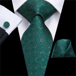 Hi-Tie Teal Green Solid Paisley Silk Wedding Tie For Men Fashion Design Quality Hanky Cufflink Men Gift Necktie Set Dropshipping