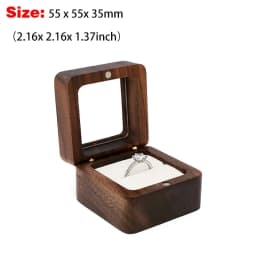 Free Custom Name Walnut Wooden Ring Box Personalized Wedding Anniversary Gift Walnut Wood Engagement Wedding Rings Box Gift