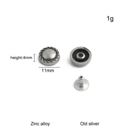 20/50/100PCS Old silver Flower/Round Conchos Screw Back Rivets For Bags Belt DIY Doll Clothes Sewing Riveting Button Accessories