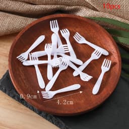 10Pcs 1/12 Dollhouse Simulation Spoon Fork Set Dollhouse Mini Kitchen Tableware Model Dolls House Decoration Accessories