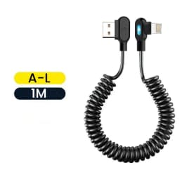 6A Short Spring Data Cable Dual Elbow USB C To Type C Fast Charging Cable For iPhone 15 16 Pro Samsung Xiaomi Phone Charger Wire
