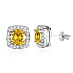 Pass Diamond Tester Pen Moissanite And Zircon Stud Earrings For Women 100% Real 925 Sterling Silver GRA Certificates D VVS1