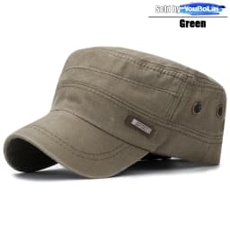 Cotton Perforated Breathable Military Academy Cadet Flat Cap Sun Hat Trucker Caps Dad Hats